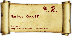 Márkus Rudolf névjegykártya
